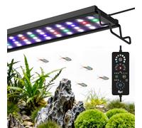 AQQA Full Spectrum LED Aquarium Plant Light, IP68 Waterproof Fish Tank Light with 24/7 Natural Day Night Cycle,DIY RGBW Custom Colour Mode Aquarium Light,9 Colours,10 Brightness Dims,6 Timer Modes
