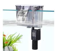 AQQA Hang On Aquarium Filter,6W Quiet Hang On Back Filter,Adjustable Water Flow Fish Tank Filter with 3-stage Filtration,720L/H External Filter for 70-140L Tank