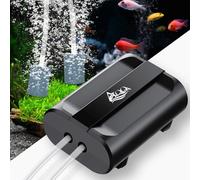 AQQA Powerful Aquarium Air Pump,Dual Outlets Fish Tank Air Pump,5W Adjustable Aquarium Oxygen Pump,Silent Oxygen Aerator Pump with accessories up to 800L