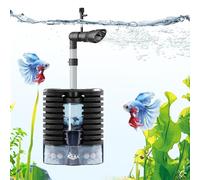 AQQA USB Fish Tank Filter,3W Quiet Electric Power Aquarium Sponge Filter,Triple Filtration with Bio Media & Fluidized Bed,Adjustable Submersible Aquarium Internal Filter Pump,for Up to 100L