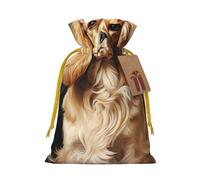 AQRJKHD Christmas Drawstring Gift Bags Xmas Gift Sack with Tag & Tie Cocker Spaniel Wrapping Sacks Pouches Favor Santa Bag for Wrapping Presents Christmas Birthday Party Xmas Party