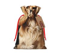 AQRJKHD Christmas Drawstring Gift Bags Xmas Gift Sack with Tag & Tie Cocker Spaniel Wrapping Sacks Pouches Favor Santa Bag for Wrapping Presents Christmas Birthday Party Xmas Party
