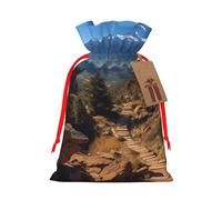 AQRJKHD Christmas Drawstring Gift Bags Xmas Gift Sack with Tag & Tie Pikes Peak Colorado Wrapping Sacks Pouches Favor Santa Bag for Wrapping Presents Christmas Birthday Party Xmas Party