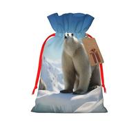 AQRJKHD Christmas Drawstring Gift Bags Xmas Gift Sack with Tag & Tie Polar Bear Penguin Wrapping Sacks Pouches Favor Santa Bag for Wrapping Presents Christmas Birthday Party Xmas Party