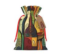 AQRJKHD Christmas Drawstring Gift Bags Xmas Gift Sack with Tag & Tie Wine Bottle Art Wrapping Sacks Pouches Favor Santa Bag for Wrapping Presents Christmas Birthday Party Xmas Party