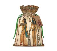 AQRJKHD Christmas Drawstring Gift Bags Xmas Gift Sack with Tag & Tie Women in ancient egypt Wrapping Sacks Pouches Favor Santa Bag for Wrapping Presents Christmas Birthday Party Xmas Party