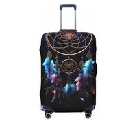 AQRJKHD Elastic Travel Luggage Cover for Suitcase Tsa Approved Stretch Scratch-Resistant Suitcase Protector Cover Washable Dream Catcher Baggage Covers Fits 18-32 Inch Luggage Case, Black, Small