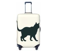 AQRJKHD Elastic Travel Luggage Cover for Suitcase Tsa Approved Stretch Scratch-Resistant Suitcase Protector Cover Washable Happy Walking Cat Baggage Covers Fits 18-32 Inch Luggage Case, Black, S