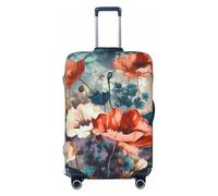 AQRJKHD Elastic Travel Luggage Cover for Suitcase Tsa Approved Stretch Scratch-Resistant Suitcase Protector Cover Washable Blooming Floral Baggage Covers Fits 18-32 Inch Luggage Case, Black, Large