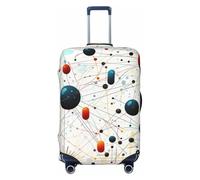 AQRJKHD Elastic Travel Luggage Cover for Suitcase Tsa Approved Stretch Scratch-Resistant Suitcase Protector Cover Washable Physics Print Baggage Covers Fits 18-32 Inch Luggage Case, Black, L