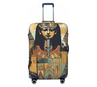 AQRJKHD Elastic Travel Luggage Cover for Suitcase Tsa Approved Stretch Scratch-Resistant Suitcase Protector Cover Washable Ancient Egypt Tribe Series Baggage Covers Fits 18-32 Inch Luggage Case, Black
