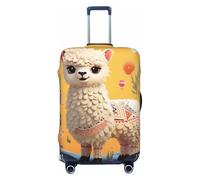 AQRJKHD Elastic Travel Luggage Cover for Suitcase Tsa Approved Stretch Scratch-Resistant Suitcase Protector Cover Washable Cartoon Alpaca Cute Animal Baggage Covers Fits 18-32 Inch Luggage Case, Black