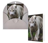 AQRJKHD Majestic White Bengal Tiger Thank You Card with Envelopes Greeting Card Happy Birthday Cards for Women Men Blank Notecards All Occasion Greeting Cards for Wedding, Baby Showers
