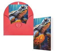 AQRJKHD Painted sea turtle Thank You Card with Envelopes Greeting Card Happy Birthday Cards for Women Men Blank Notecards All Occasion Greeting Cards for Wedding, Baby Showers