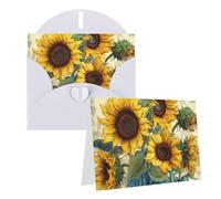 AQRJKHD Sunflower Print Thank You Card with Envelopes Greeting Card Happy Birthday Cards for Women Men Blank Notecards All Occasion Greeting Cards for Wedding, Baby Showers