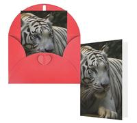 AQRJKHD White Bengal Tiger Thank You Card with Envelopes Greeting Card Happy Birthday Cards for Women Men Blank Notecards All Occasion Greeting Cards for Wedding, Baby Showers