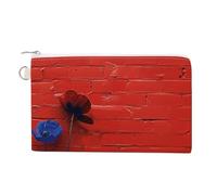 AQRJLPM A Red Brick Wall Wallet Canvas Slim Lightweight Wallets Durable Zippered Card Holder for Men Women