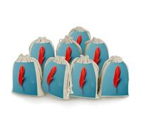 AQRJLPM A Red Feather Drawstring Pouches Reusable Burlap Soft Sachet Bag Multipurpose Cotton Small Jewelry Pouch for Party Wedding Storage Home Supplies (8 Pcs)