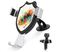AQRJLPM Abstract Music Themed Phone Holder Car Hands-Free Mount Holders for Dashboard Windshield Vent Metal Hook Clip Cell Phone Mount for All Smartphones & Car Models