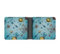 AQRJLPM Abstraction Biology Chemistry Wallet with Money Clip Leather Bifold Wallet Slim Credit Card Holder Gift for Men