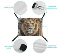 AQRJLPM African Lion Head Pet Hammock with Adjustable Straps and Metal Hooks Hanging Bed Soft Breathable Sleeping Hammock for Cats,Puppy,Rabbits,Small Animals