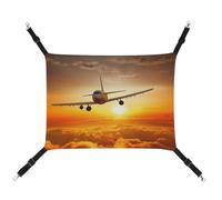AQRJLPM Aircraft Plane at Sunset Pet Hammock with Adjustable Straps and Metal Hooks Hanging Bed Soft Breathable Sleeping Hammock for Cats,Puppy,Rabbits,Small Animals