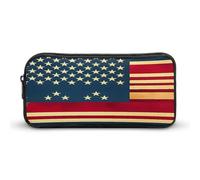 AQRJLPM American Flag Print Pencil Pouch Big Capacity Simple Marker Pouch Portable Aesthetic Zipper Pencil Case