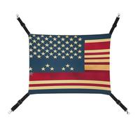 AQRJLPM American Flag Print Pet Hammock with Adjustable Straps and Metal Hooks Hanging Bed Soft Breathable Sleeping Hammock for Cats,Puppy,Rabbits,Small Animals