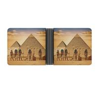 AQRJLPM Ancient Egyptians Wallet with Money Clip Leather Bifold Wallet Slim Credit Card Holder Gift for Men