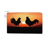 AQRJLPM Animal Chickens Wallet Canvas Slim Lightweight Wallets Durable Zippered Card Holder for Men Women
