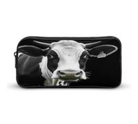 AQRJLPM Animal Funny Cow Head Pencil Pouch Big Capacity Simple Marker Pouch Portable Aesthetic Zipper Pencil Case