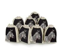 AQRJLPM Animal Zebra Drawstring Pouches Reusable Burlap Soft Sachet Bag Multipurpose Cotton Small Jewelry Pouch for Party Wedding Storage Home Supplies (8 Pcs)