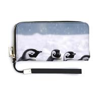 AQRJLPM Animals And Snowfield Wallet Leather Zipper Around Clutch Wallet Large Capacity Purse with Wristlet Strap, white, 20.0*10.5cm, Wallet