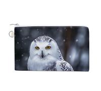 AQRJLPM Arctic Owl Wallet Canvas Slim Lightweight Wallets Durable Zippered Card Holder for Men Women