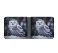 AQRJLPM Arctic Owl Wallet with Money Clip Leather Bifold Wallet Slim Credit Card Holder Gift for Men