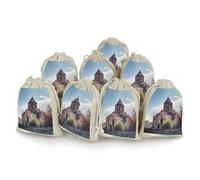 AQRJLPM Armenian Church Drawstring Pouches Reusable Burlap Soft Sachet Bag Multipurpose Cotton Small Jewelry Pouch for Party Wedding Storage Home Supplies (8 Pcs)