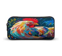 AQRJLPM Art Colorful Chicken Pencil Pouch Big Capacity Simple Marker Pouch Portable Aesthetic Zipper Pencil Case