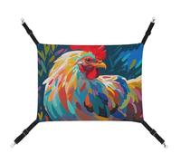 AQRJLPM Art Colorful Chicken Pet Hammock with Adjustable Straps and Metal Hooks Hanging Bed Soft Breathable Sleeping Hammock for Cats,Puppy,Rabbits,Small Animals