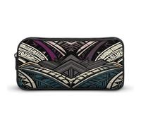 AQRJLPM Art Deco Geometric Pattern Pencil Pouch Big Capacity Simple Marker Pouch Portable Aesthetic Zipper Pencil Case