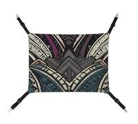 AQRJLPM Art Deco Geometric Pattern Pet Hammock with Adjustable Straps and Metal Hooks Hanging Bed Soft Breathable Sleeping Hammock for Cats,Puppy,Rabbits,Small Animals