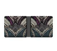 AQRJLPM Art Deco Geometric Pattern Wallet with Money Clip Leather Bifold Wallet Slim Credit Card Holder Gift for Men