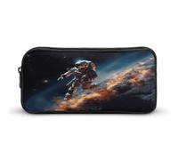 AQRJLPM Astronaut Flying in Space Pencil Pouch Big Capacity Simple Marker Pouch Portable Aesthetic Zipper Pencil Case