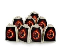 AQRJLPM Basketball in Fire Drawstring Pouches Reusable Burlap Soft Sachet Bag Multipurpose Cotton Small Jewelry Pouch for Party Wedding Storage Home Supplies (8 Pcs)