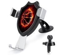 AQRJLPM Basketball in Fire Phone Holder Car Hands-Free Mount Holders for Dashboard Windshield Vent Metal Hook Clip Cell Phone Mount for All Smartphones & Car Models