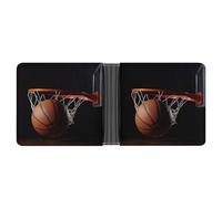 AQRJLPM Basketball Wallet with Money Clip Leather Bifold Wallet Slim Credit Card Holder Gift for Men