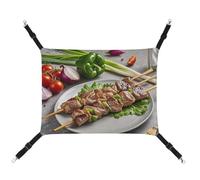 AQRJLPM BBQ Türkiye Pet Hammock with Adjustable Straps and Metal Hooks Hanging Bed Soft Breathable Sleeping Hammock for Cats,Puppy,Rabbits,Small Animals