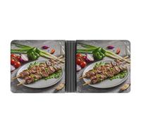 AQRJLPM BBQ Türkiye Wallet with Money Clip Leather Bifold Wallet Slim Credit Card Holder Gift for Men