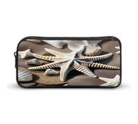 AQRJLPM Beach Seashell Starfish Pencil Pouch Big Capacity Simple Marker Pouch Portable Aesthetic Zipper Pencil Case