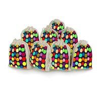 AQRJLPM Beautiful Polka Dot Drawstring Pouches Reusable Burlap Soft Sachet Bag Multipurpose Cotton Small Jewelry Pouch for Party Wedding Storage Home Supplies (8 Pcs)