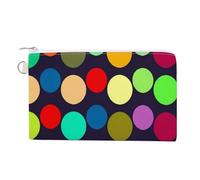 AQRJLPM Beautiful Polka Dot Wallet Canvas Slim Lightweight Wallets Durable Zippered Card Holder for Men Women